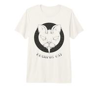 Krampus Cat Horror Xmas Illustration Horned Cat w Tongue Camiseta Premium