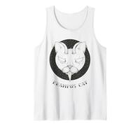 Krampus Cat Horror Xmas Illustration Horned Cat w Tongue Camiseta sin Mangas