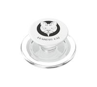 Krampus Cat Horror Xmas Illustration Horned Cat w Tongue PopSockets PopGrip para MagSafe