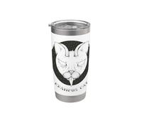 Krampus Cat Horror Xmas Illustration Horned Cat w Tongue Vaso térmico de acero inoxidable de doble pared