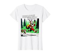 Krampus Kommt Retro Scary Christmas Night Merry Krampusnacht Camiseta gráfica económica, Mujer, Blanco, M