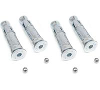 KRASER KR202 Pernos de Anclaje Suelo o Pared Muro para Moto o Bicicleta, M10 x 70mm, Kit Tornillos Bolas de Seguridad Tacos Expansión Acero Resistentes, Anclar Cadena o Candado U Garaje, Reemplazo Ø16