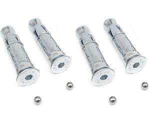 KRASER KR202 Pernos de Anclaje Suelo o Pared Muro para Moto o Bicicleta, M10 x 70mm, Kit Tornillos Bolas de Seguridad Tacos Expansión Acero Resistentes, Anclar Cadena o Candado U Garaje, Reemplazo Ø16
