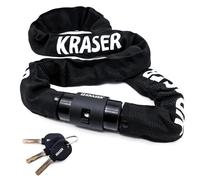 KRASER KR620 Candado Bicicleta Cadena Antirrobo de Acero ø6mm, Cerradura Seguridad, Tapa Giratoria, Cadena Ligera Candado Antirobo Motocicleta, Bloqueo Rueda Universal Moto, Scooter, Bicicleta, 100cm