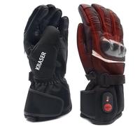 KRASER KRGS28-L Guantes Moto Premium Homologados CE, Protección Fibra Carbono, Piel y Cordura, Testado Extremo, Impermeables y Calefactables, 3 Niveles de Calor para Invierno Hombre y Mujer
