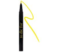 KRASH KOSMETICS Eyeliner Líquido Amarillo To Die For FREE LOVE - Formula Waterproof 24h Larga Duración - Delineador Ojos Colores Pigmentados - Aplicador de Fieltro Punta Fina - Vegano y Cruelty Free