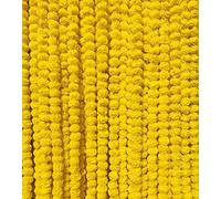Krati Exports Guirnalda de caléndula de 5 pies, decoración de Manto de Fiesta de Boda India/Americana, guirnaldas de imitación, decoración de Diwali, Flores de arbusto de Primavera (Amarillo limón)