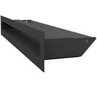 Rejilla de ventilación KRATKI AIR | Rejilla de aire caliente 6 x 40 cm | Negro | Rejilla de escape para ventilación de chimeneas | Entrada de aire en un ángulo de 45 grados