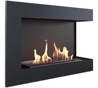 KRATKI Bio Chimenea 700x280mm Chimenea de Pared Chimenea de etanol Chimenea Deco Chimenea de Esquina Negra