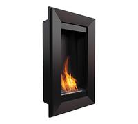 KRATKI Chimenea Bio CHARLIE2, 780 x 460 cm, Color Negro, Recipiente de 0,5 L, Chimenea de Pared Vertical de etanol, Ideal para el hogar, el salón o el Dormitorio | Certificado TÜV - Renania