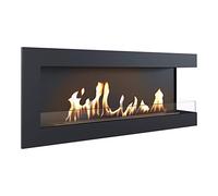 KRATKI Chimenea de Esquina Delta | Biochimenea 1200 x 280 mm | Chimenea de Pared con acristalamiento | TÜV | Abierto a la Derecha