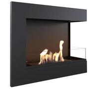 KRATKI Chimenea esquinera Delta, biochimenea 600 x 280 mm, Chimenea de Pared con acristalamiento de 4 mm, Ideal para Interiores Abiertos y Modernos, Certificado TÜV - Rheinland, Abierta a la Derecha