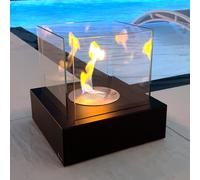 Chimenea Bioetanol Portátil Kratki TANGO 3 TÜV Negro Mate Con Vidrio