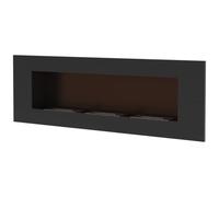 KRATKI Delta 3 Chimenea Interior de bioetanol para Montaje en Pared o instalación empotrada l Bicontainer 0,6 l, Certificado TÜV Acero, 40 x 120 cm, Negro