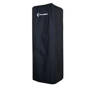 KRATKI Funda protectora para chimenea de gas de patio | 129 x 46 x 46 cm | negro con logotipo blanco | 100% poliéster | tirantes de PVC | lona ideal como cubierta de horno de terraza | impermeable y resistente al viento