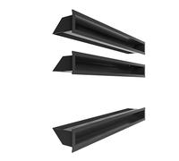 KRATKI Juego de rejilla de chimenea LUFT simple 3x80cm para chimenea con vidrio recto 3 piezas