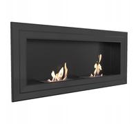 KRATKI Juliet 1500 - Chimenea de bioetanol para Interiores, con certificación TÜV, Acero y Cristal con Recubrimiento de Polvo, Hoguera Moderna de etanol, 150 x 65 cm