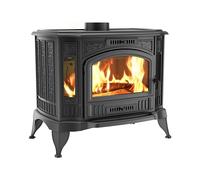 Kratki K9 - Sartén de hierro fundido Ø 150, 10 kW, calor tradicional, potencia óptima con madera frondosa estacional. Clase energética A, EEI 98,9. Elegancia atemporal