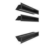 KRATKI LUFT 9X60cm Rejilla de chimenea Simple Set para chimenea con vidrio recto 3 piezas