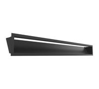 KRATKI LUFT Rejilla de ventilación 12x100 cm estrecha negra - Rejilla de ventilación de acero para chimeneas y sistemas de calefacción, 45°, pintada en polvo, rectangular, para montaje en pared