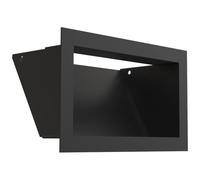 KRATKI LUFT Rejilla de ventilación 12x20 cm estrecha negra - rejilla metálica rectangular para chimeneas y sistemas de calefacción, pintada en polvo, para montaje en pared, decorativa y funcional