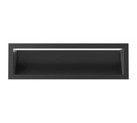 KRATKI LUFT Rejilla de ventilación 12x40 cm estrecha negra - Rejilla metálica para chimeneas y sistemas de calefacción, rectangular, pintada en polvo, para montaje en pared, funcional y decorativa