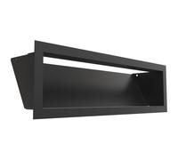 KRATKI LUFT Rejilla de ventilación 12x40 cm negra - Rejilla metálica para chimeneas y sistemas de calefacción, rectangular, pintada en polvo, para montaje en pared, funcional y decorativa