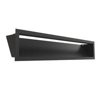 KRATKI LUFT Rejilla de ventilación 12x60 cm negra - Rejilla metálica para chimeneas y sistemas de calefacción, rectangular, pintada en polvo, para montaje en pared, funcional y decorativa