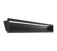 KRATKI LUFT Rejilla de ventilación 12x80 cm negra - Rejilla metálica para chimeneas y sistemas de calefacción, rectangular, pintada en polvo, para montaje en pared, funcional y decorativa