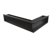 KRATKI LUFT Rejilla de ventilación angular 12x40x60 cm estrecha negra - Rejilla de ventilación angular para chimeneas y sistemas de calefacción, pintada en polvo, decorativa, para montaje en pared