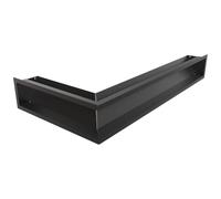 KRATKI LUFT Rejilla de ventilación angular 12x80x40 cm negra - rejilla de ventilación angular decorativa de metal para chimeneas y sistemas de calefacción, pintada en polvo