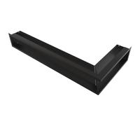 KRATKI LUFT Rejilla de ventilación angular 12x80x40 cm Negro - Rejilla de ventilación angular decorativa de metal para chimeneas y sistemas de calefacción, pintada en polvo