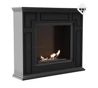 KRATKI March Bio - Chimenea de Portal (0,75 L, con Certificado TÜV, Caja de MDF + Bandeja de Acero, 850 x 100 cm), Color Negro