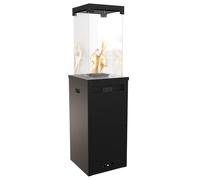 KRATKI Patio Light Calefactor Exterior a Gas para Jardín y Terraza 8,2 kW - Propano/Butano G30/30 mbar - Chimenea sin Humo - Diseño Negro con Cristal Templado