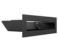 KRATKI Rejilla de ventilación de aire, rejilla de aire caliente, 6 x 20 cm, color negro, rejilla de ventilación para chimenea, entrada de aire en un ángulo de 45 grados, resistente al sobrecalentamiento, ideal para interiores modernos