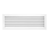 Rejilla de ventilación KRATKI Fresh | 17 x 49 cm | Blanco | Rejilla de Aire Caliente con Lamas de Acero | Rejilla de Escape para ventilación de chimeneas | para Cada Tipo de Interior