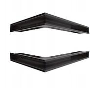 KRATKI Rejilla de ventilación LUFT Rejilla de chimenea esquinera 600x400x90mm 45S negro 2 piezas