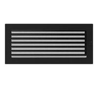Kratki Rejilla de ventilación Rejilla de Chimenea 17 cm x 37 cm Negro con persianas