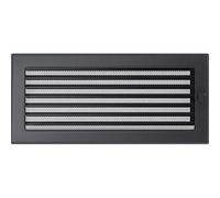 Kratki Rejilla de ventilación Rejilla de Chimenea 17cm x 37cm Grafito con persianas