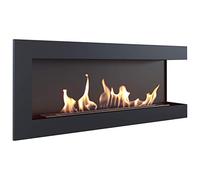 KRATKI TÜV biochimenea de Esquina 1200x280 mm Chimenea de Pared biochimenea de etanol Chimenea Decorativa Negro
