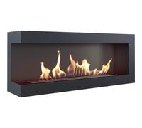 KRATKI TÜV biochimenea de Esquina 1200x280 mm Chimenea de Pared biochimenea de etanol Chimenea Decorativa Negro