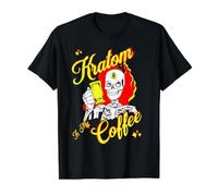Kratom es mi café Exótico Tea Lovers 3rd Eye Skull! Camiseta gráfica económica, Hombre, Negro, M