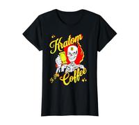 Kratom es mi café Exótico Tea Lovers 3rd Eye Skull! Camiseta gráfica económica, Mujer, Negro, S