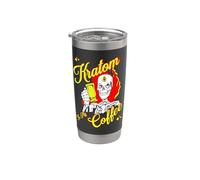 Kratom es mi café Exótico Tea Lovers 3rd Eye Skull! Vaso térmico de acero inoxidable de doble pared