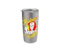 Kratom es mi café Exótico Tea Lovers 3rd Eye Skull! Vaso térmico de acero inoxidable de doble pared