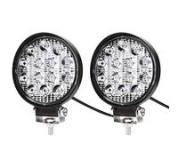 Kraumi 2 X 42W Faro Trabajo LED Focos de Coche 12V 24V Ronda Faros Led Tractor 3,500LM 6000K IP67 Impermeable Off-road Foco de Trabajo LED para Moto ATV SUV Tractor Camión Barco