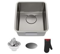 Kraus KD1US17B Fregadero de Cocina ADA de Acero Inoxidable de Calibre 16 de 17 Pulgadas, Brillante