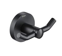 Kraus KEA-18802MB Elie - Toalla de baño, 3 5/8 pulgadas, negro mate, gancho doble para bata