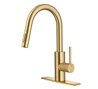 Kraus KPF-2620BB Oletto - Grifo de cocina, 15 1/8 pulgadas, latón cepillado