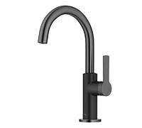 KRAUS Oletto KPF-2822MBSFSB - Grifo de barra de cocina de una sola manija en negro mate/sin manchas, color negro inoxidable